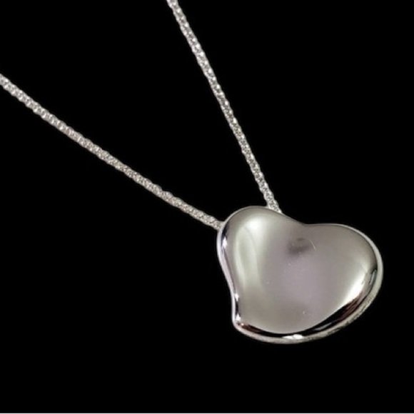 Tiffany & Co. Silver Large Full  Heart Necklace - Picture 5 of 11